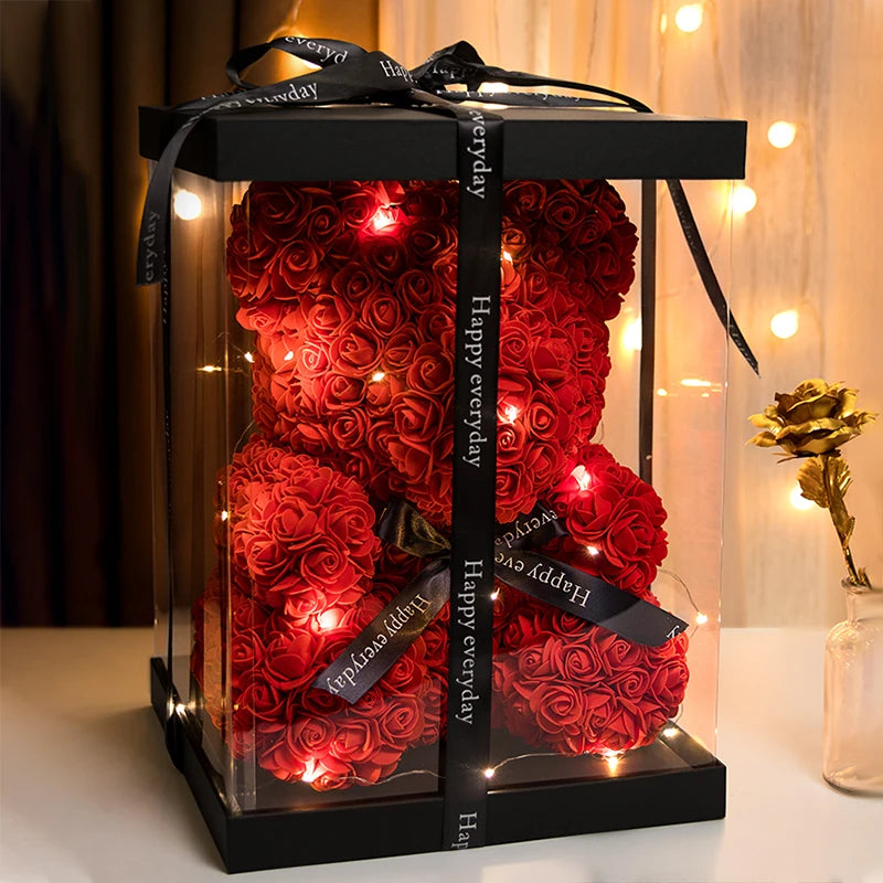 Rose Bear With LED Light Gift Box